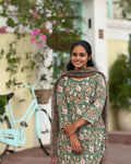 GREEN dupatta set